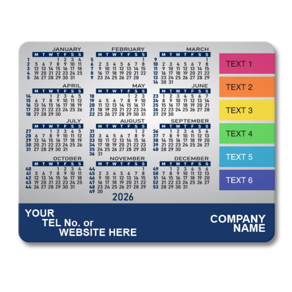 Aluminium Calendar Coaster 115 x 90mm