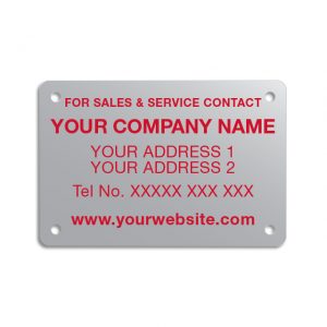 Aluminium For Sales & Service Labels