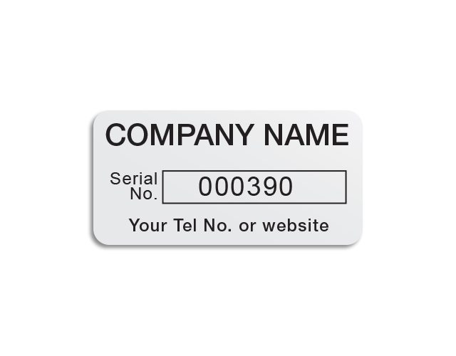 Polycarbonate Serial Numbered Labels